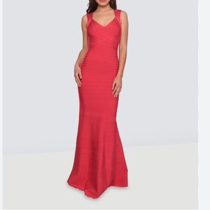 Authentic Herve Leger Pink bandage long gown / dress $1200
